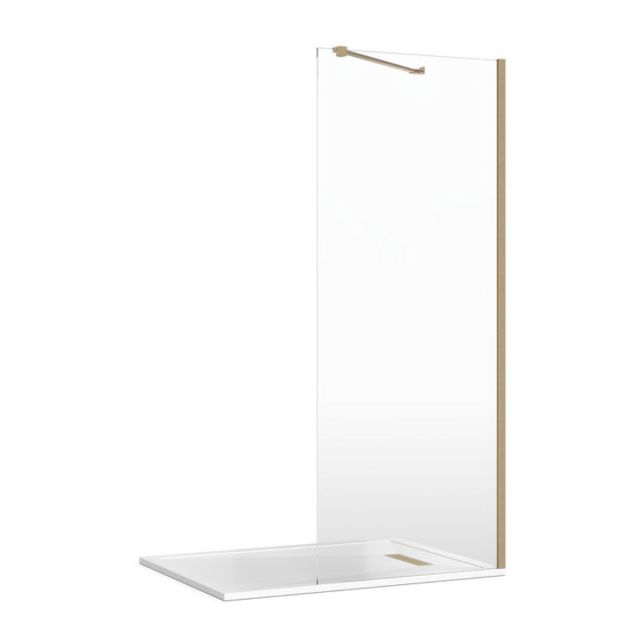 Crosswater Gallery 8 Recess Shower Enclosure with Angled Support in Brushed Brass