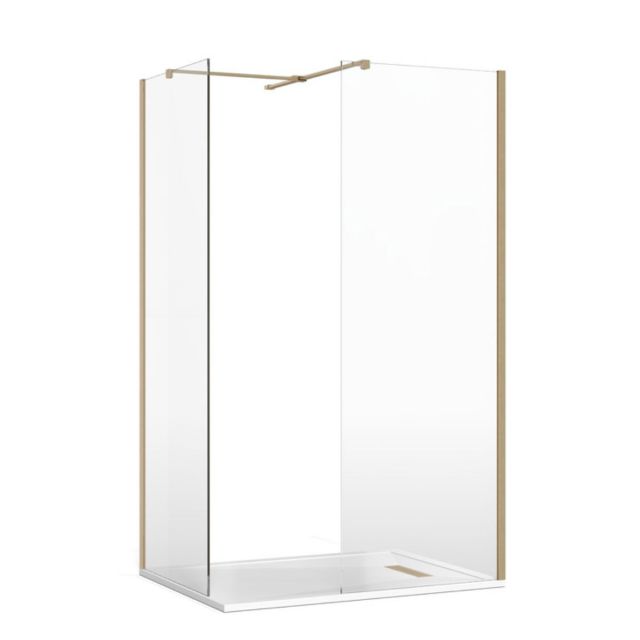 Crosswater Gallery 8 Corner Shower Enclosure with T-Support in Brushed Brass