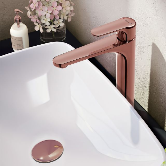 VitrA Root Round Tall Basin Mixer in Copper - A4270726