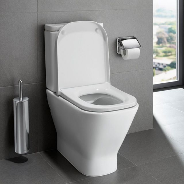 Roca The Gap Close Coupled Rimless WC Pan With Cutout For Isolation Valve