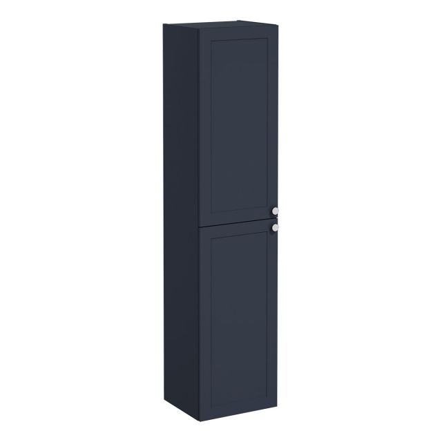 VitrA Root Classic Tall Unit with Left-Hand Door Hinge in Matt Dark Blue (40cm)