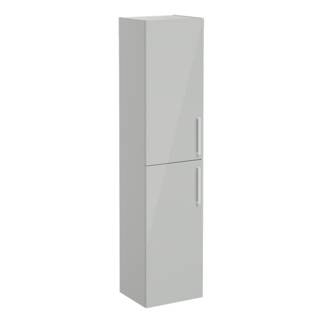 VitrA Root Flat Tall Unit with Left-Hand Door Hinge in High Gloss Pearl Grey (40cm)