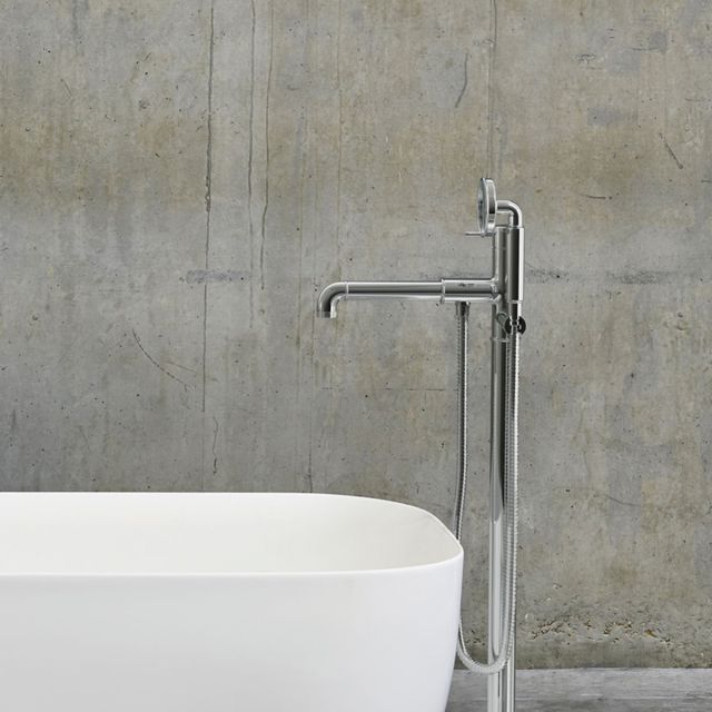 Crosswater MPRO Industrial Floor Standing Bath Shower Mixer in Chrome - PRI416FC