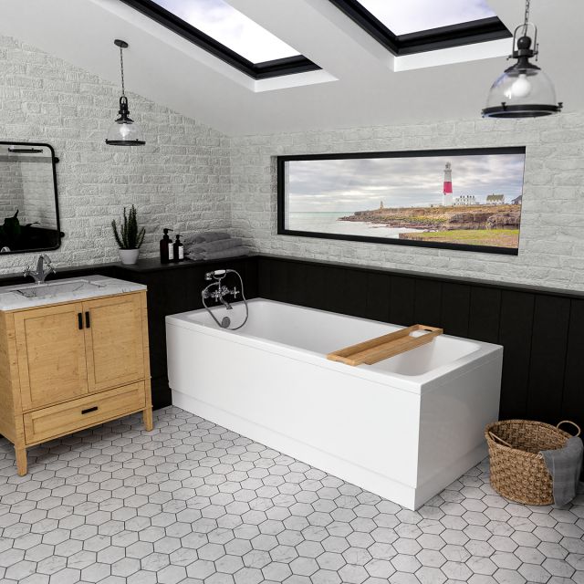 UK Bathrooms Essentials Aldan Reinforced Single Ended Bath