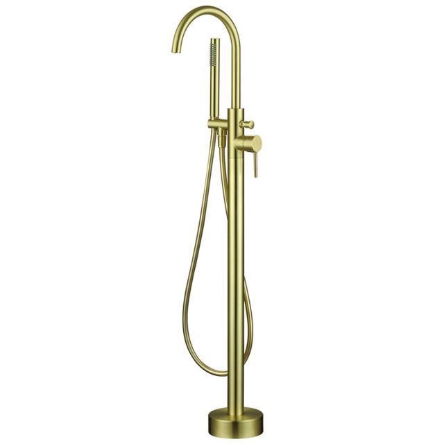 Origins Atlas G Freestanding Bath Shower Mixer - Brushed Brass