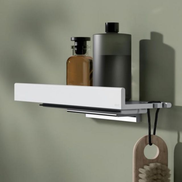 Keuco Reva Shower Shelf with Integrated Glass Wiper