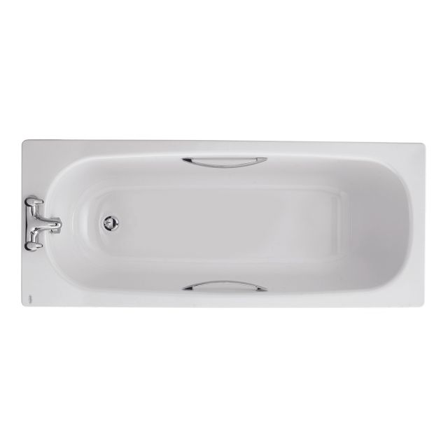 Twyford Celtic 1500 x 700mm Steel Bath with Chrome Grips - BS1422WH