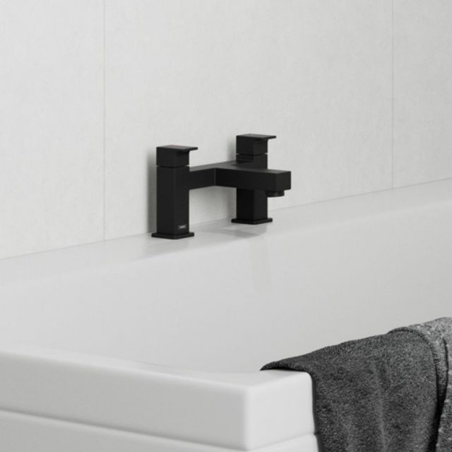 hansgrohe Vernis Shape 2-Hole Deck Mounted Bath Mixer Tap in Matt Black - 71452670