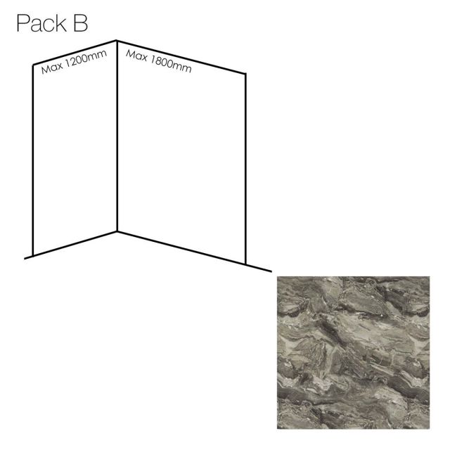 Bushboard Nuance Medium Corner Wall Panel Pack B in Grey Paladina