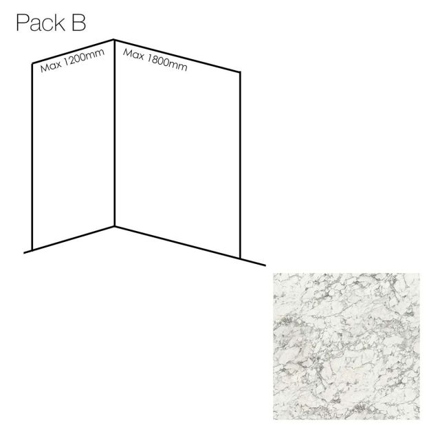 Bushboard Nuance Medium Corner Wall Panel Pack B in Turin Marble