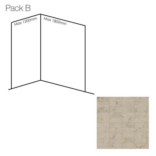 Bushboard Nuance Medium Corner Wall Panel Pack B in Amber Tile