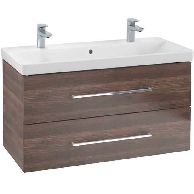 Villeroy and Boch Avento 1000mm Wall Hung 2-Drawer Vanity Unit without Basin - Arizona Oak