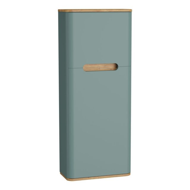 VitrA Sento Compact Tall Bathroom Cupboard with Left-Hand Hinges in Matt Fjord Green - 66152