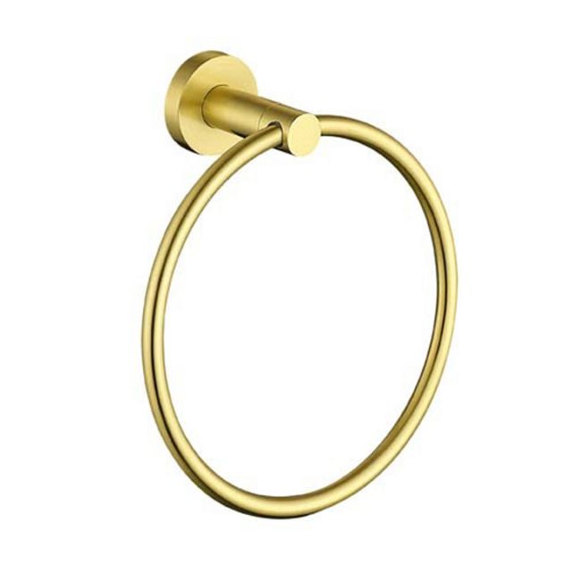 The White Space Capita Towel Ring in Brushed Brass