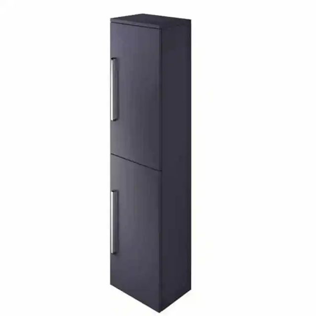 The White Space Scene RIght Handed Tall Wall Hung Unit in Gloss Dark Indigo 