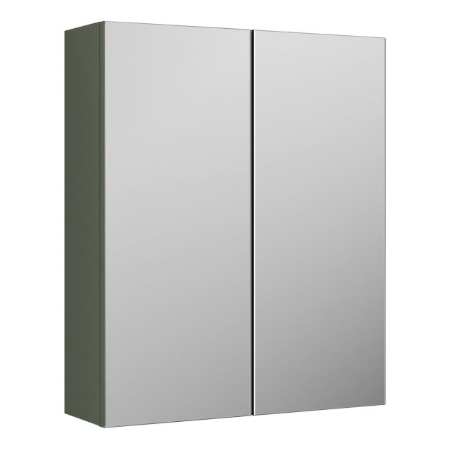 Nuie Arno 600mm Wall Mounted Mirror Cabinet in Green