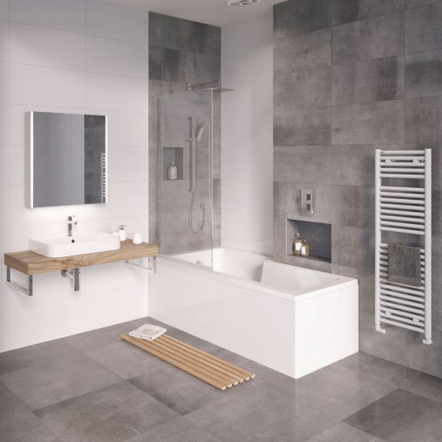 Tissino Lorenzo Premium Acrylic Right-Hand Shower Bath - TLO-605