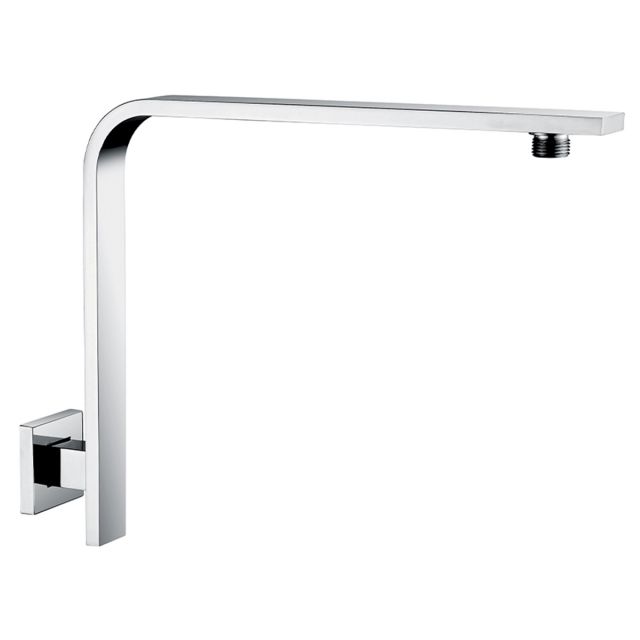 UK Bathrooms Essentials Square Wall Shower Arm in Chrome