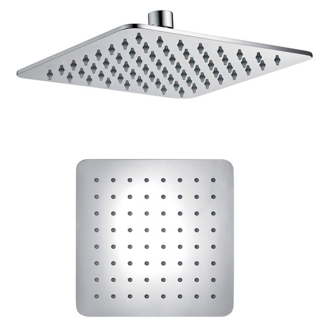 UK Bathrooms Essentials Square 200mm Shower Head in Chrome