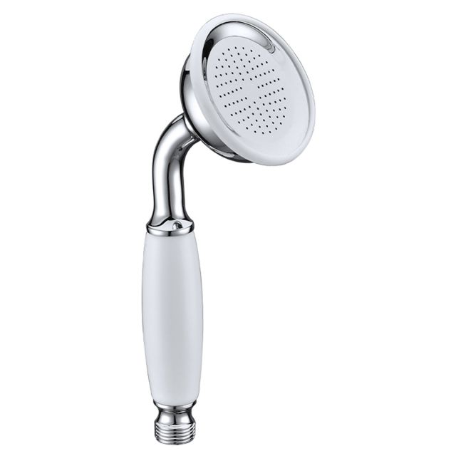 UK Bathrooms Essentials Traditional Single-Function Shower Handset in Chrome and White