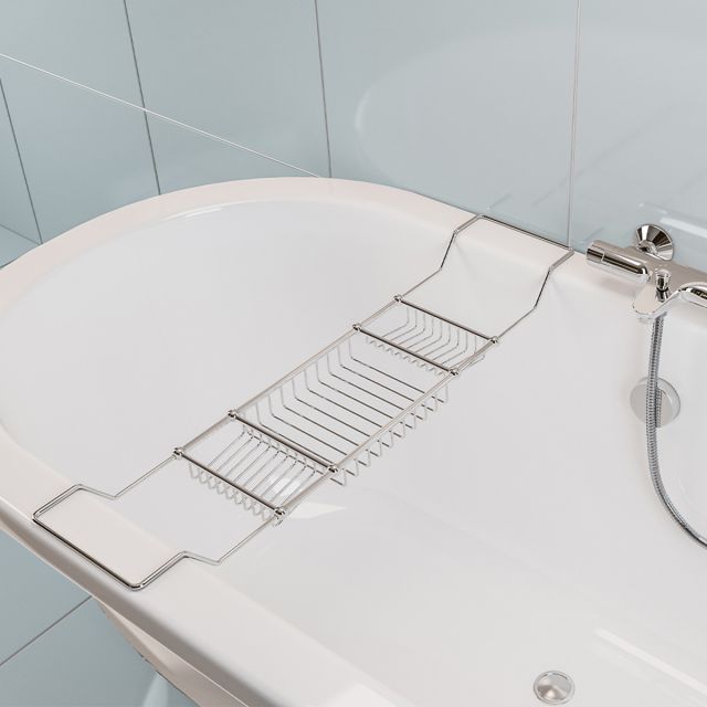 UK Bathrooms Essentials Bath Rack in Chrome
