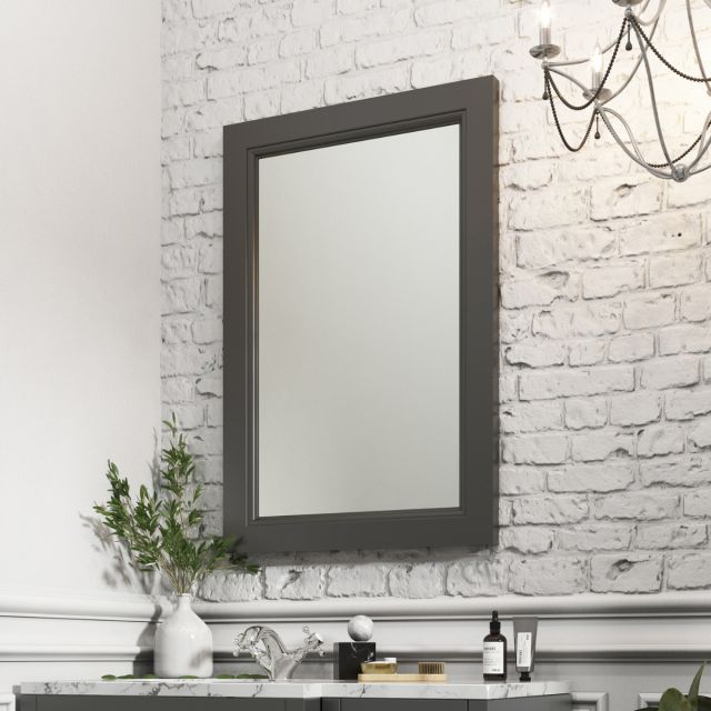 Harrogate 600 x 900mm Framed Mirror in Spa Grey
