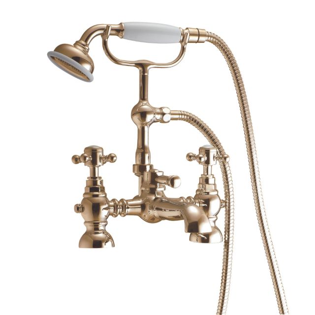 Harrogate Bath Shower Mixer with Cradle in Brushed Brass