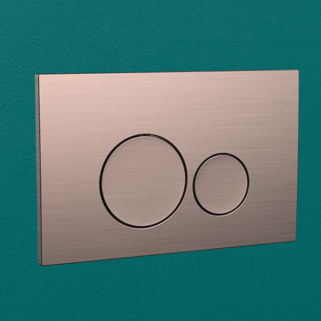 Amara Flush Plate with Round Buttons in Brushed Bronze