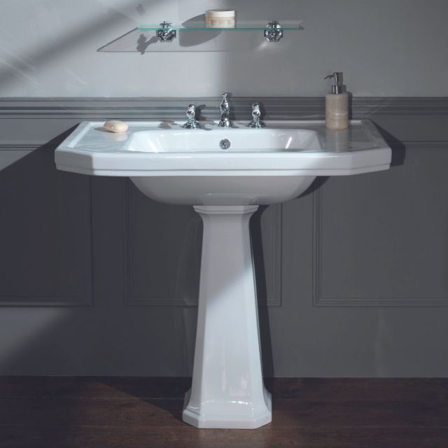 Burland Bath Co. Harbour 920mm Basin and Pedestal in White