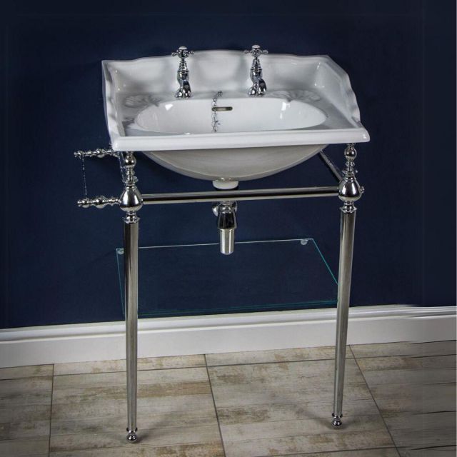 Burland Bath Co. Prestige 635mm Basin and Chrome Stand