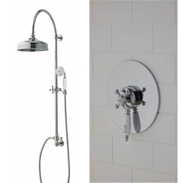 Imperial Westminster Concealed Shower with Edwardian Riser Set and Drench Head