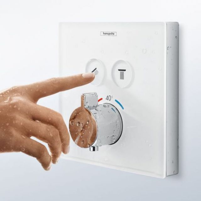 Hansgrohe ShowerSelect Glass Thermostatic Mixer, with 2 Outlets